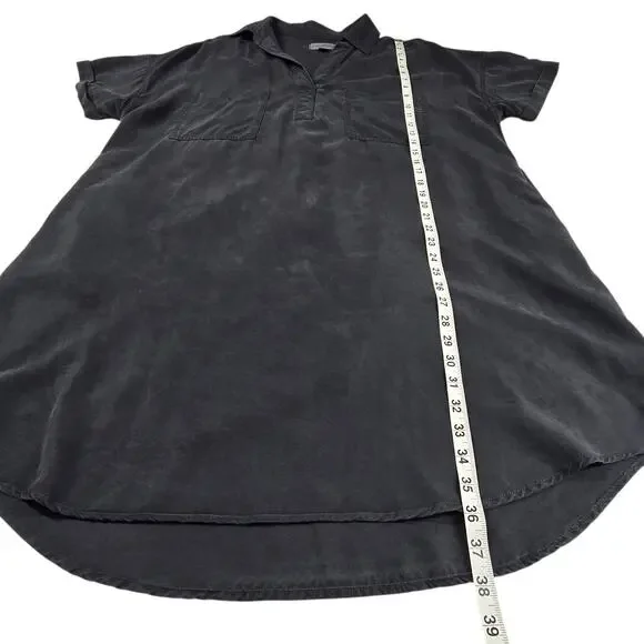 Universal Thread Shirt Dress XL Pockets Charcoal Black Shift Knee Length Lyocell - Picture 9 of 10